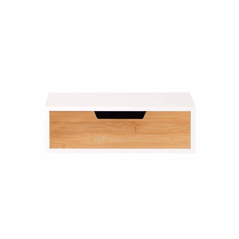 SoBuy Coffee Capsule Drawer with Bamboo Interior in White – 2