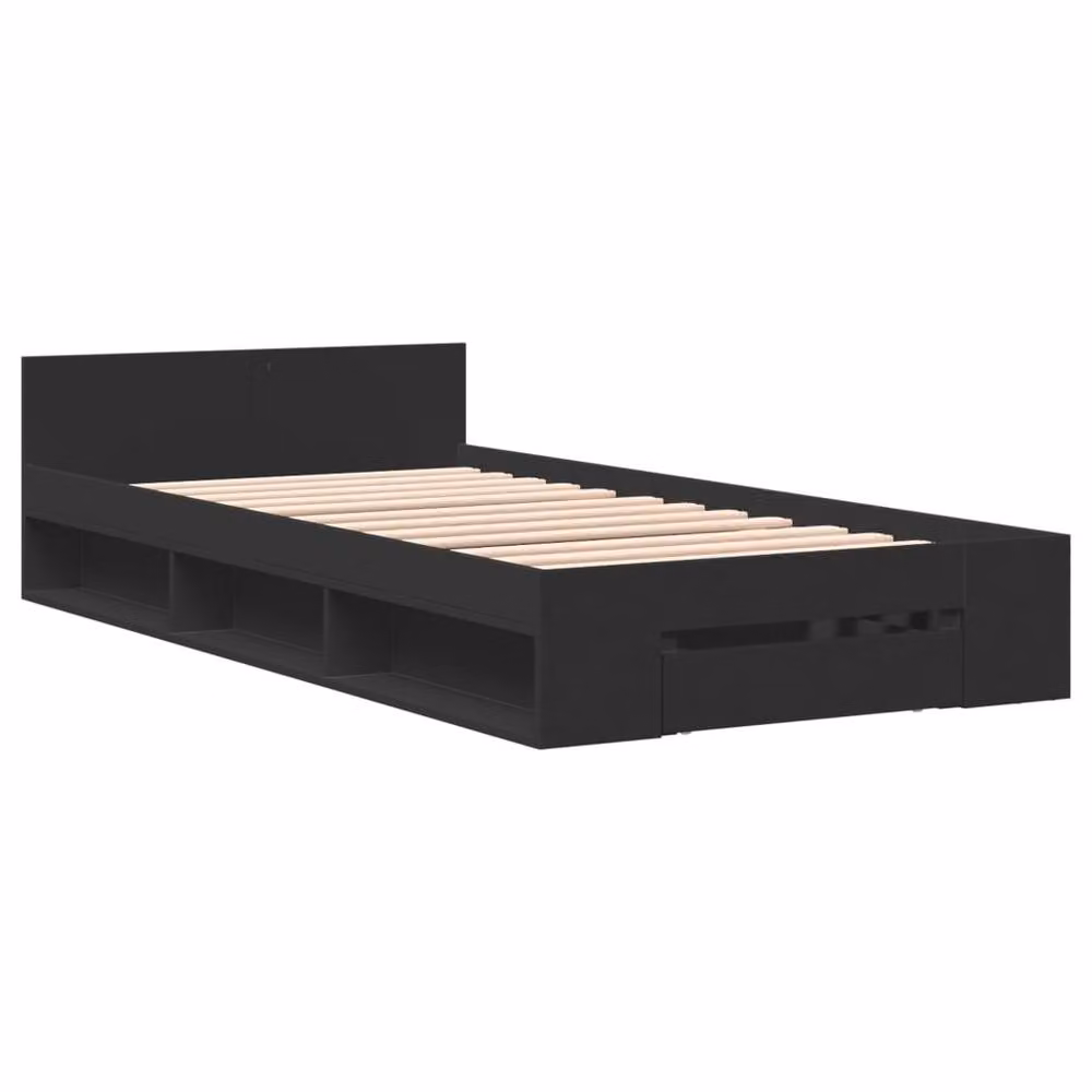 Berkfield Home Single Bed Frame with Drawers, Black, W/D/H: 90 x 190 cm – 3