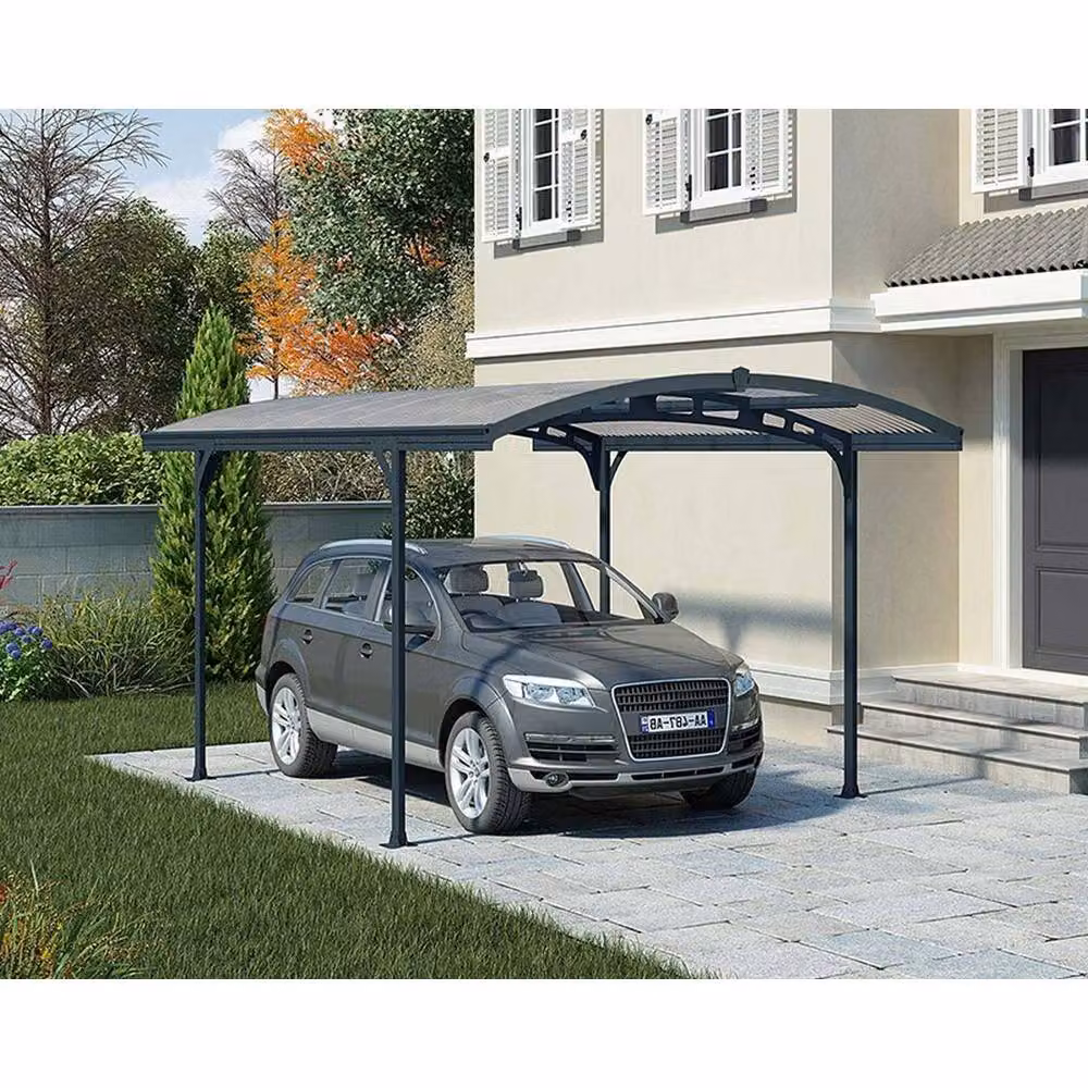Palram Atlas 5000 Solar Polycarbonate Carport, Grey, L494.5 x W287.5 x H239 cm – 2