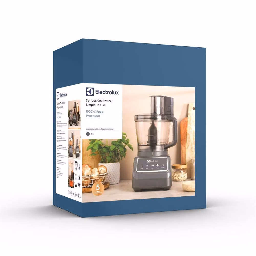 Electrolux 1000W Multi Food Processor Blender, Chopper, Slicer, Grater and Juicer in Grey – 6