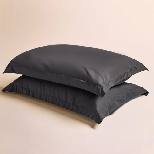 OHS 2 Pack Microfibre Oxford Pillowcases with Envelope Closure, Charcoal Grey, W: 50 cm x H: 75 cm – 2