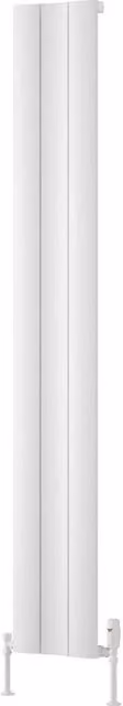 Bathroom Kingdom Gio White Single Flat Panel Vertical Aluminium Radiator H: 180 cm, W: 28 cm
