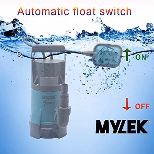 Mylek 400W Electric Submersible Water Pump with 20m Yellow Layflat Hose – 3