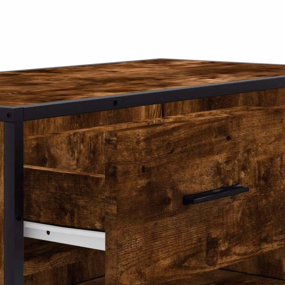 Berkfield Home Smoked Oak Shoe Cabinet in Brown, W: 75 cm, D: 38 cm, H: 97.5 cm – 4