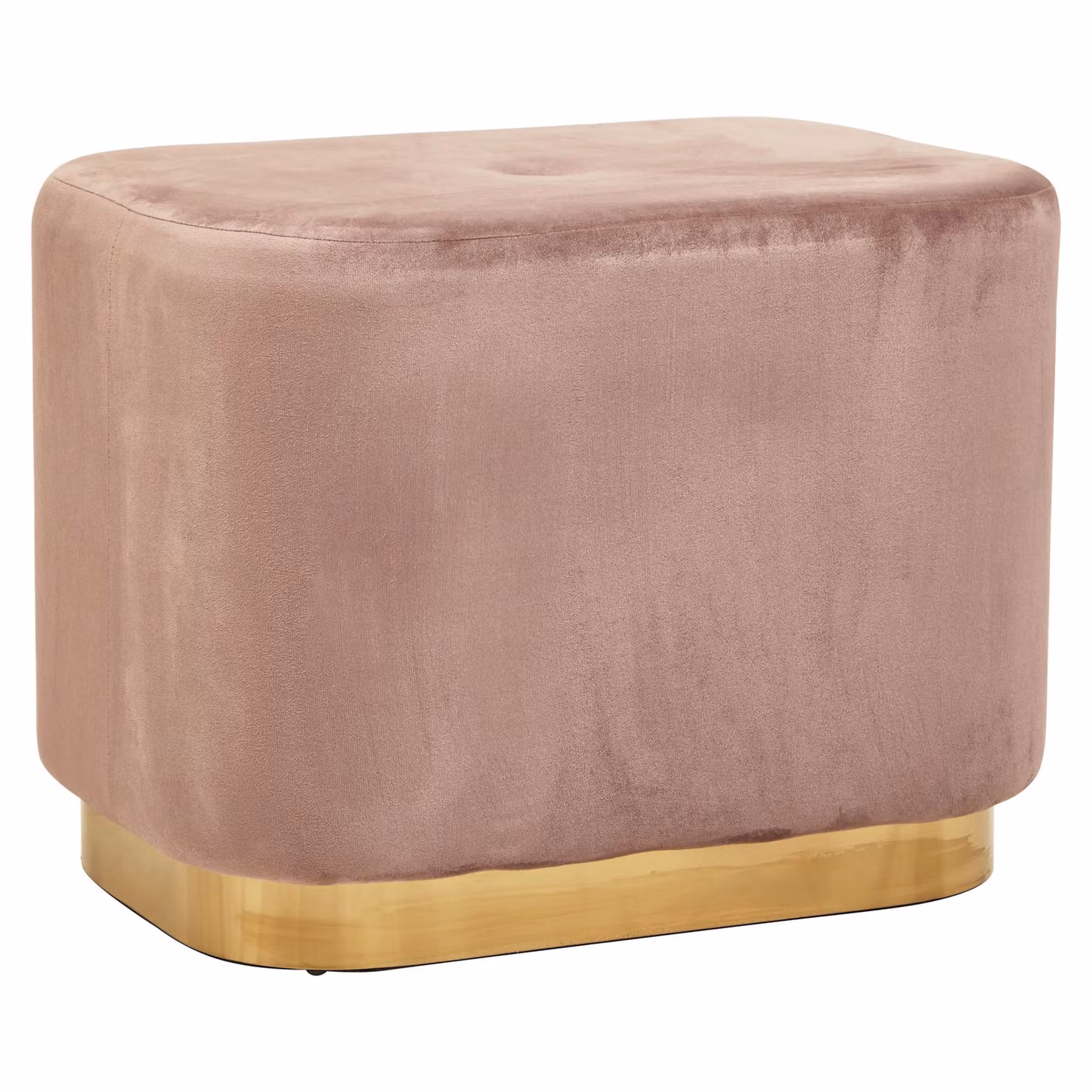 Orsina Dusty Pink Velvet Square Stool with Gold Metal Base, W/D/H: 40 x 40 x 46 cm – 2