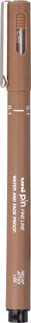 Uniball Pin Fine Liner Drawing Pen in Sepia Brown, 0.1mm