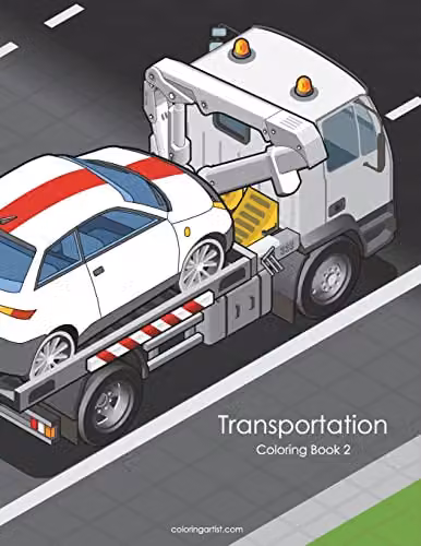 Transportation Coloring Book 2: Volume 2 by Createspace, Multicolour, H 27.94 cm x W 21.59 cm