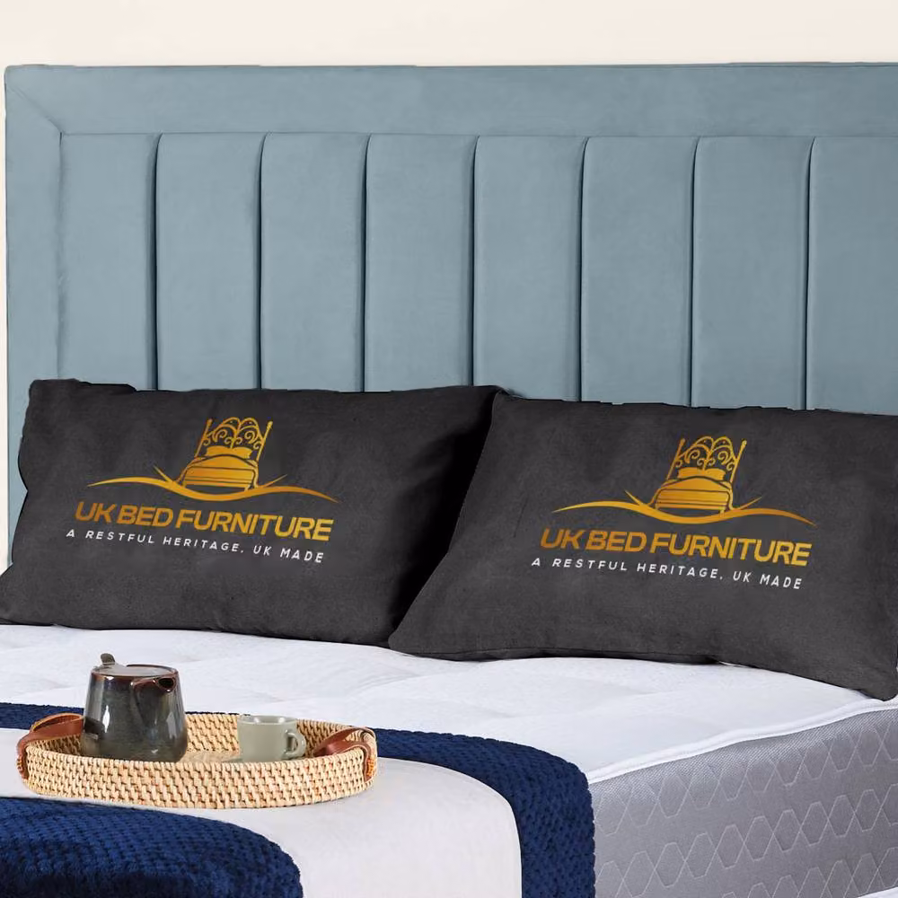 UK Bed Furniture Siarra Ottoman Gas Lift Upholstered Velvet Bed in Light Blue, Super King Size (200 x 200 cm) – 2