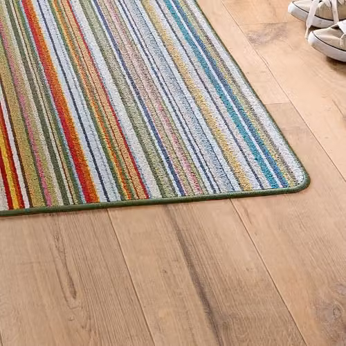 My Mat Stain Resistant Candy Multi Green Striped Runner, W: 67 cm, L: 100 cm – 1