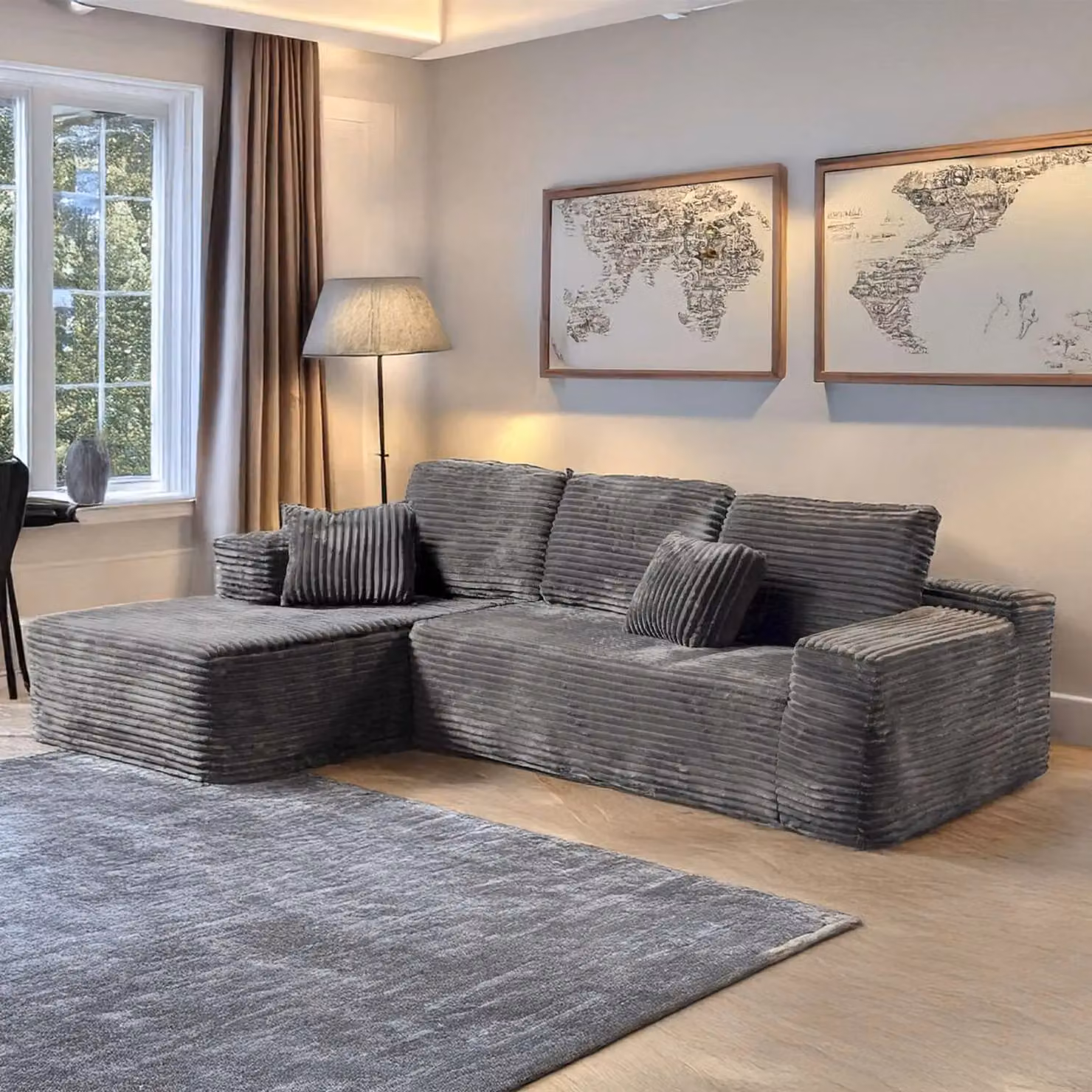 MN Furniture Modern Compact Left Corner Sofa in Grey with Scatter Cushions – 2