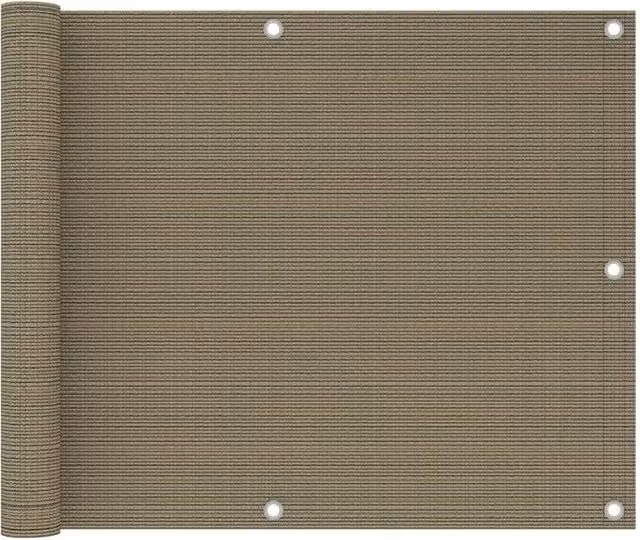 Berkfield Home Balcony Screen in Taupe Beige, W: 75 cm, L: 500 cm