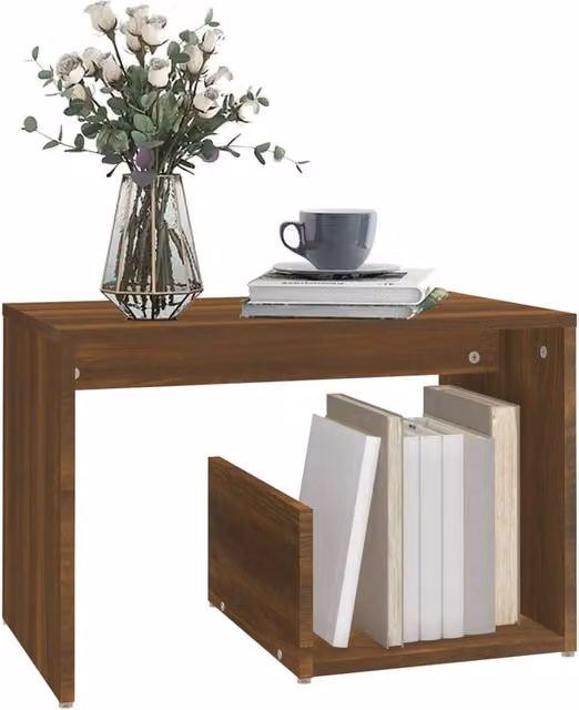 Berkfield Home Brown Oak Side Table, W: 59 cm, D: 36 cm, H: 38 cm