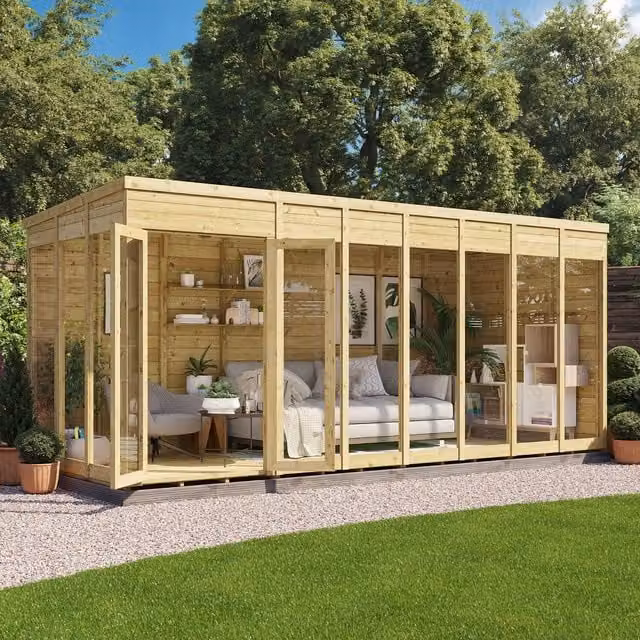 BillyOh Pent Tongue and Groove Summerhouse in Brown with Window