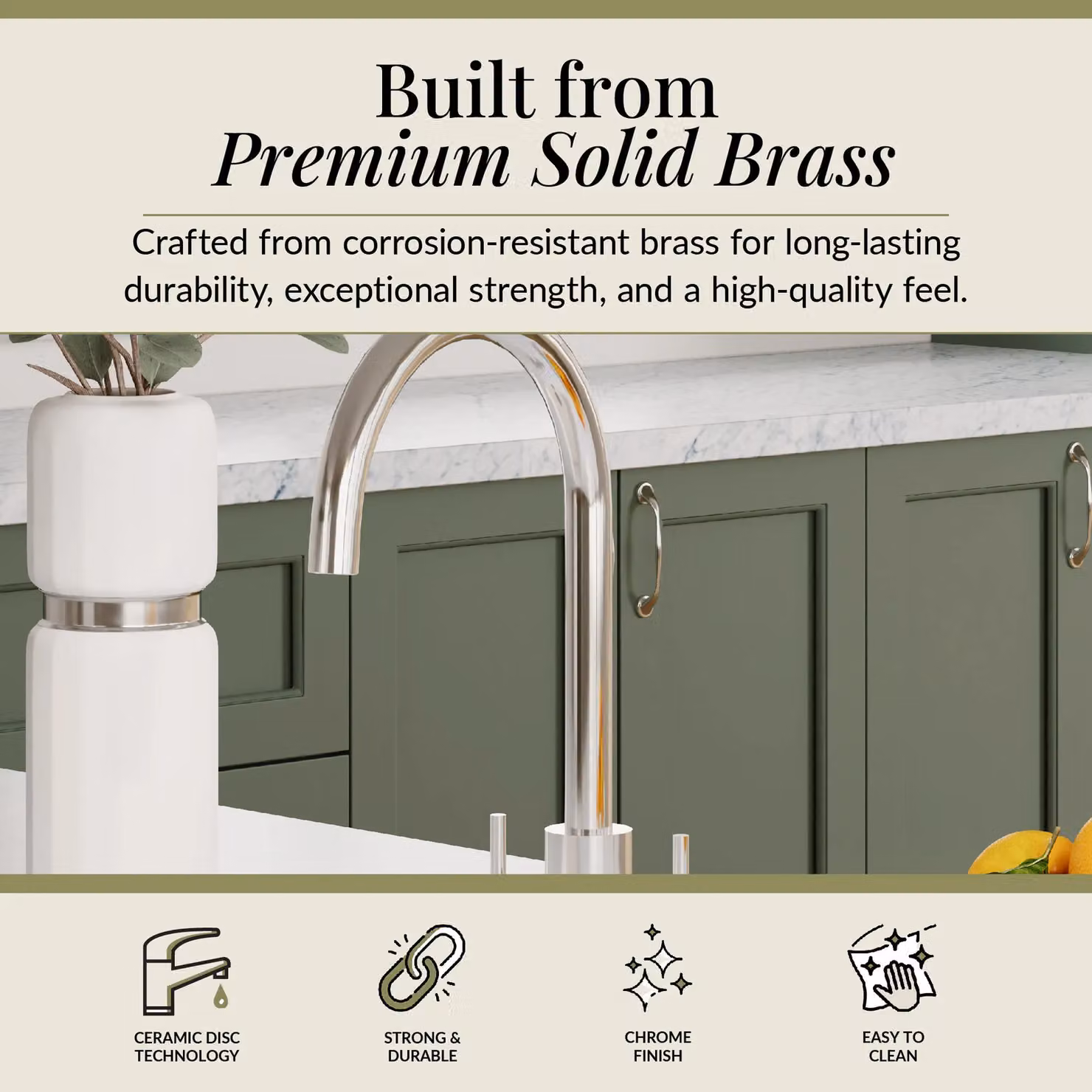 Balterley Lacerta Single Lever Kitchen Mixer Tap, Polished Chrome Silver, H 24.6 cm x W 23.9 cm x D 20.7 cm – 2