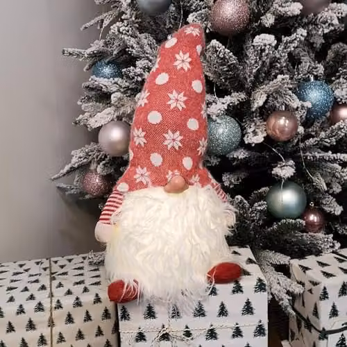 Samuel Alexander Battery Operated Light Up Christmas Standing Gonk Decoration in Red and White, Height: 56 cm