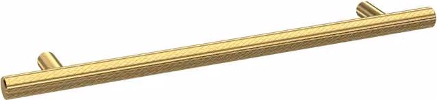 Balterley Textured Knurled Bar Kitchen Cupboard Handle, Brushed Brass, H x W x D: 12 x 32 x 252 mm, 192 mm Centres