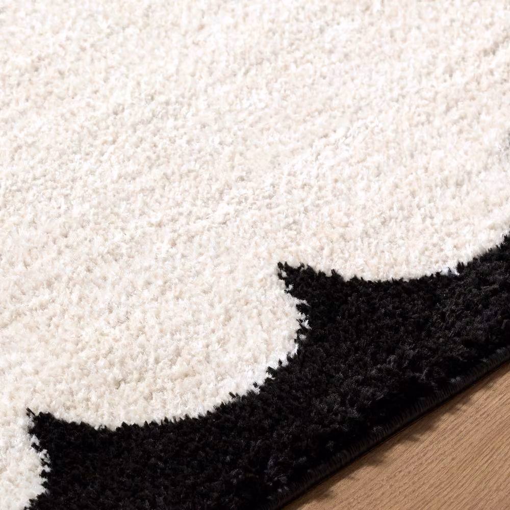 Livabliss Fossay Shag Washable Modern High Pile Living Room Rug in Black and Pink, W: 160 cm, D: 215 cm – 3