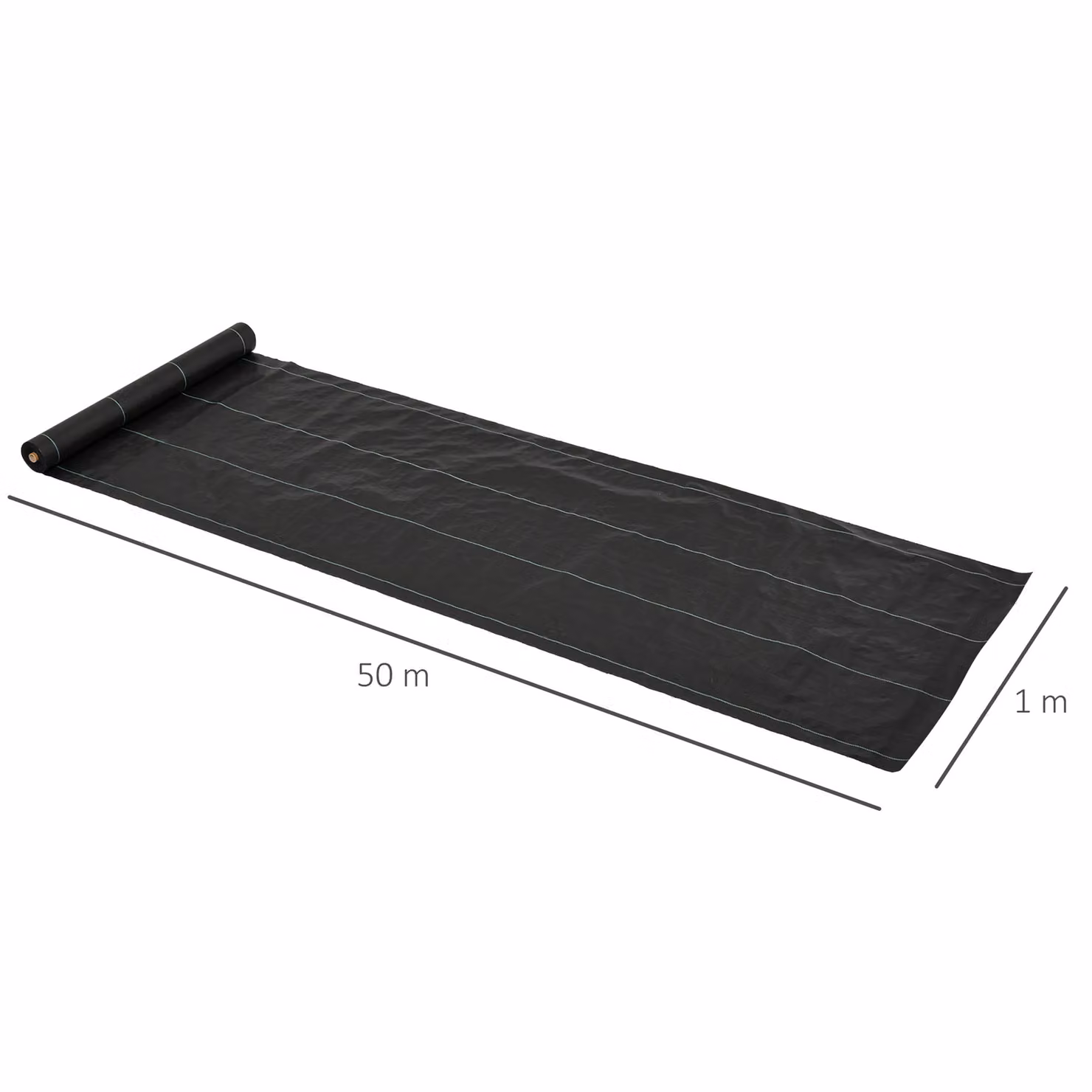 OUTSUNNY Black Weed Barrier Fabric, 1 x 50m – 3