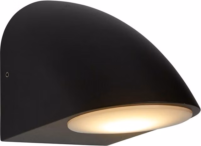 Lighting Collection Kyst Curve Outdoor LED Wall Light in Black