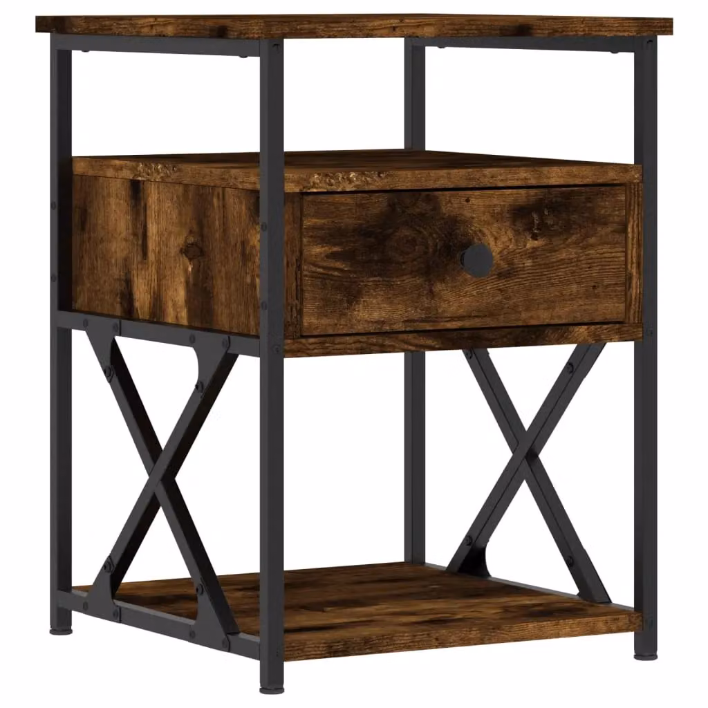 Berkfield Home Bedside Cabinet in Smoked Oak Brown, W/D/H: 40 x 42 x 55 cm – 2