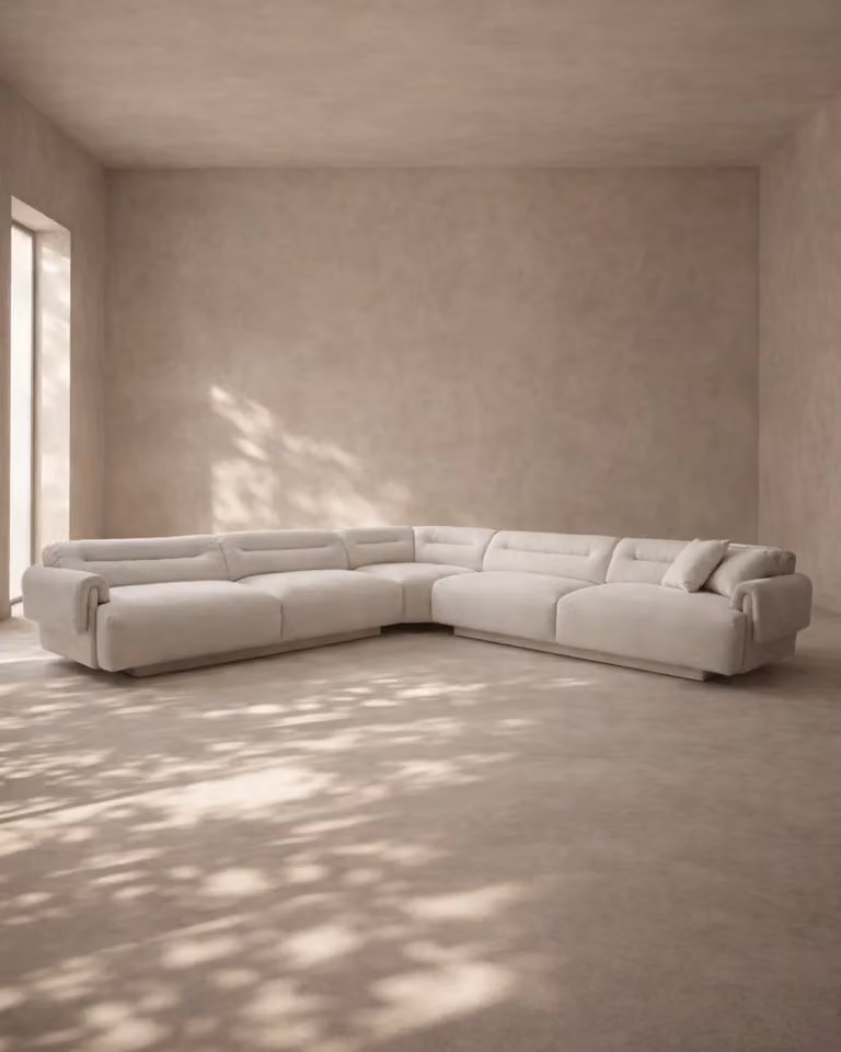 Tommy Franks Frankie Modular L-Shape Sofa in White Chex Polar Bouclé