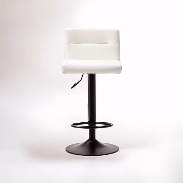 Interiors by Premier Baina White Leather Effect Bar Stool