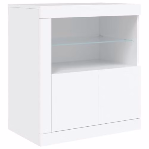 vidaXL Modern White Sideboard with Integrated LED Lights W/D/H: 60.5 x 37 x 67 cm – 1