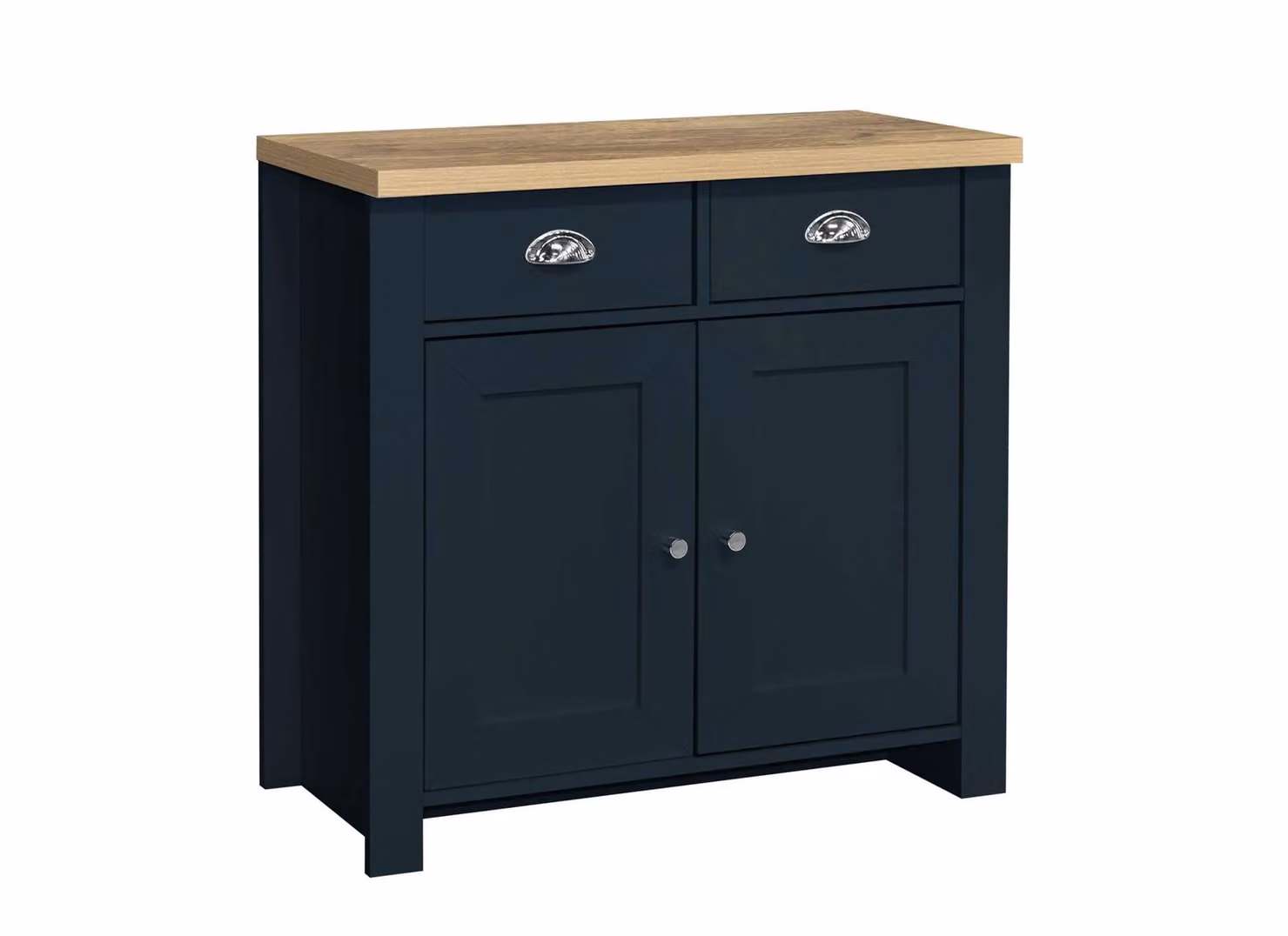 Birlea Highgate Blue and Oak Effect 2 Door 2 Drawer Sideboard in Shabby Chic Style – 4