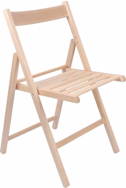 Harbour Housewares Beech Wood Folding Chair in Natural Brown