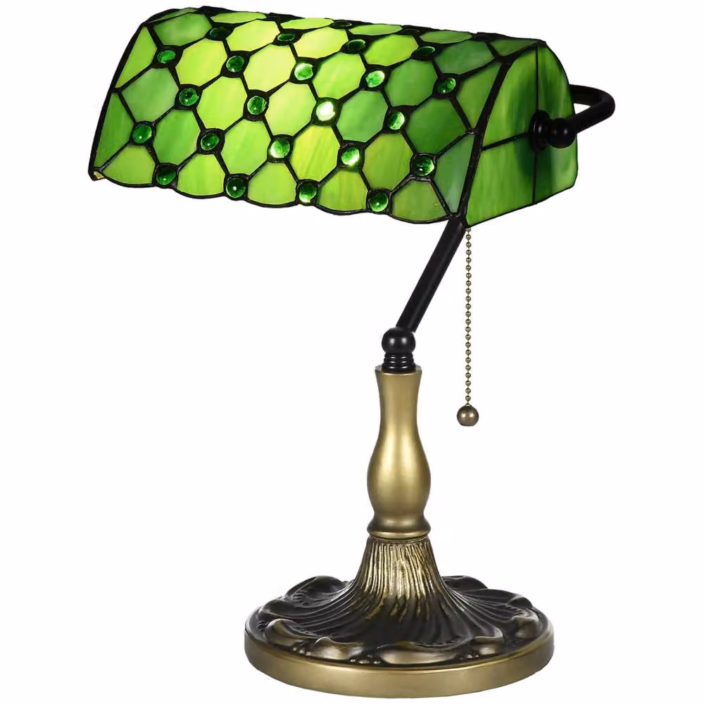 Wyld Haus Nofilu Green Vintage Style Stained Glass Table Lamp – 2