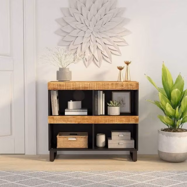 Berkfield Home Industrial Side Cabinet in Brown Solid Mango Wood, W/D/H: 85 x 33 x 75 cm – 1