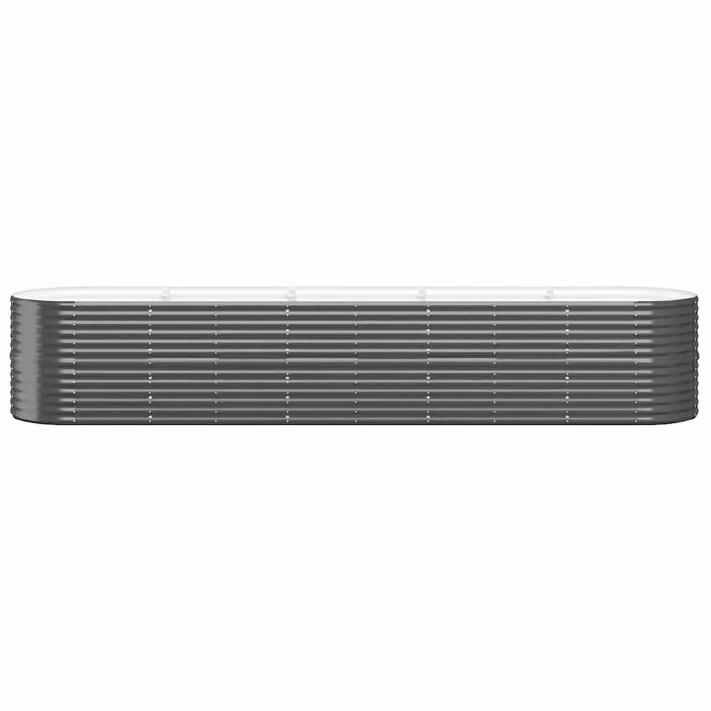 Berkfield Home Garden Powder-coated Steel Raised Bed in Anthracite Grey, W/D/H: 368 x 80 x 68 cm – 3