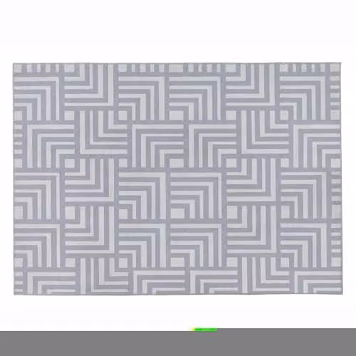 Phoenox Textiles Limited Origins Soho Washable Grey Chenille Geometric Rug, W: 160 cm, L: 230 cm