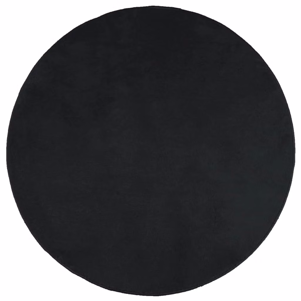 Berkfield Home Oviedo Round Short Pile Rug in Black, Diameter: 160 cm – 1