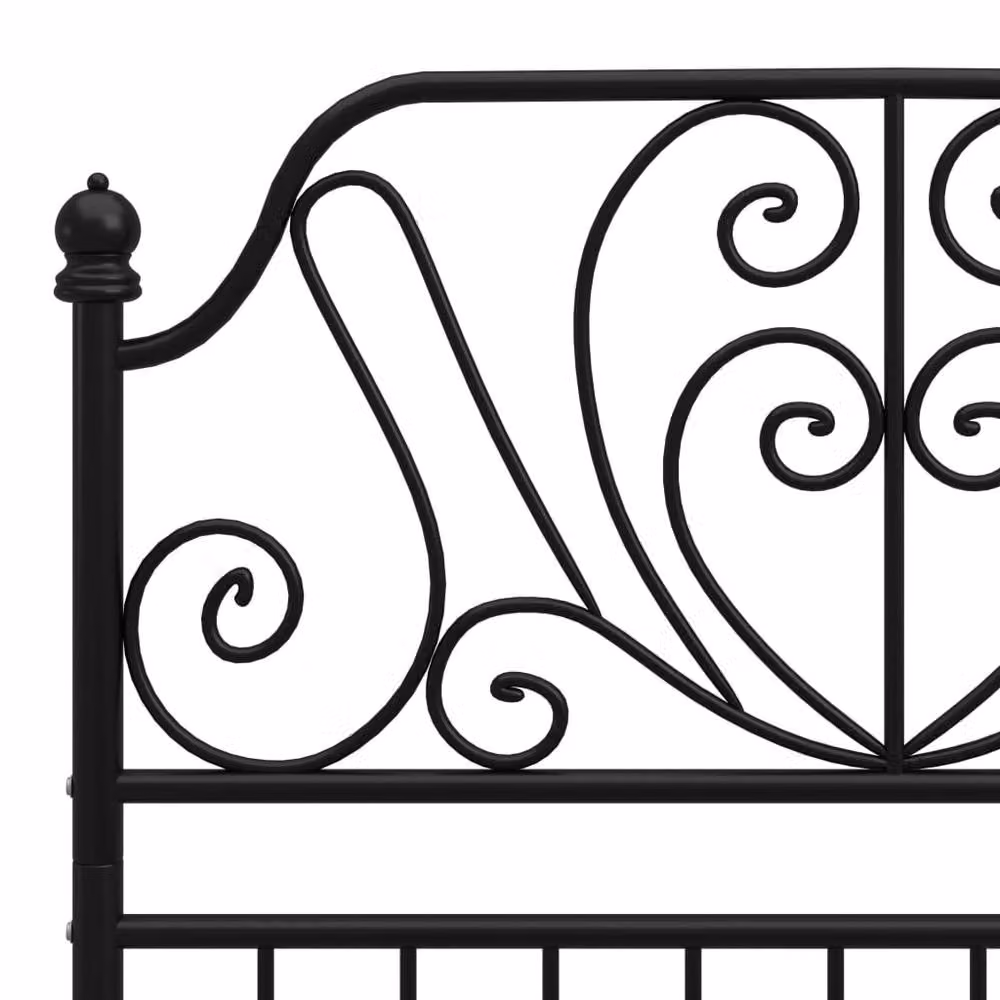 Berkfield Home Black Metal Bed Frame W: 90 cm, D: 200 cm – 3