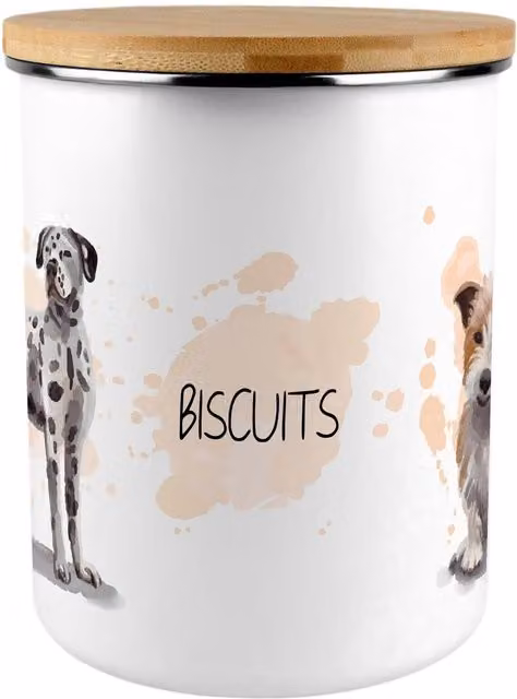 Purely Home Illustrated Dogs Extra Large Biscuit Tin in Multicoloured