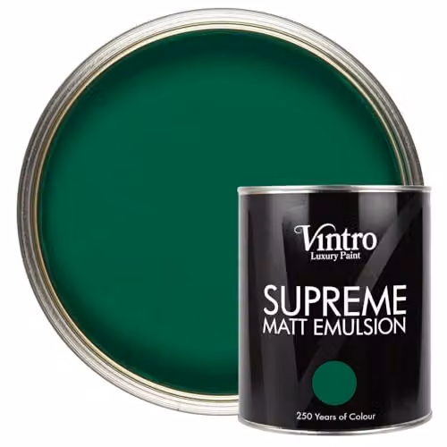 Vintro Luxury Matt Emulsion Multi Surface Paint for Walls, Ceilings, Wood and Metal, Dark Green, 1 l