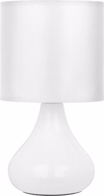 Orsina Bulbus White Ceramic Table Lamp with Fabric Shade