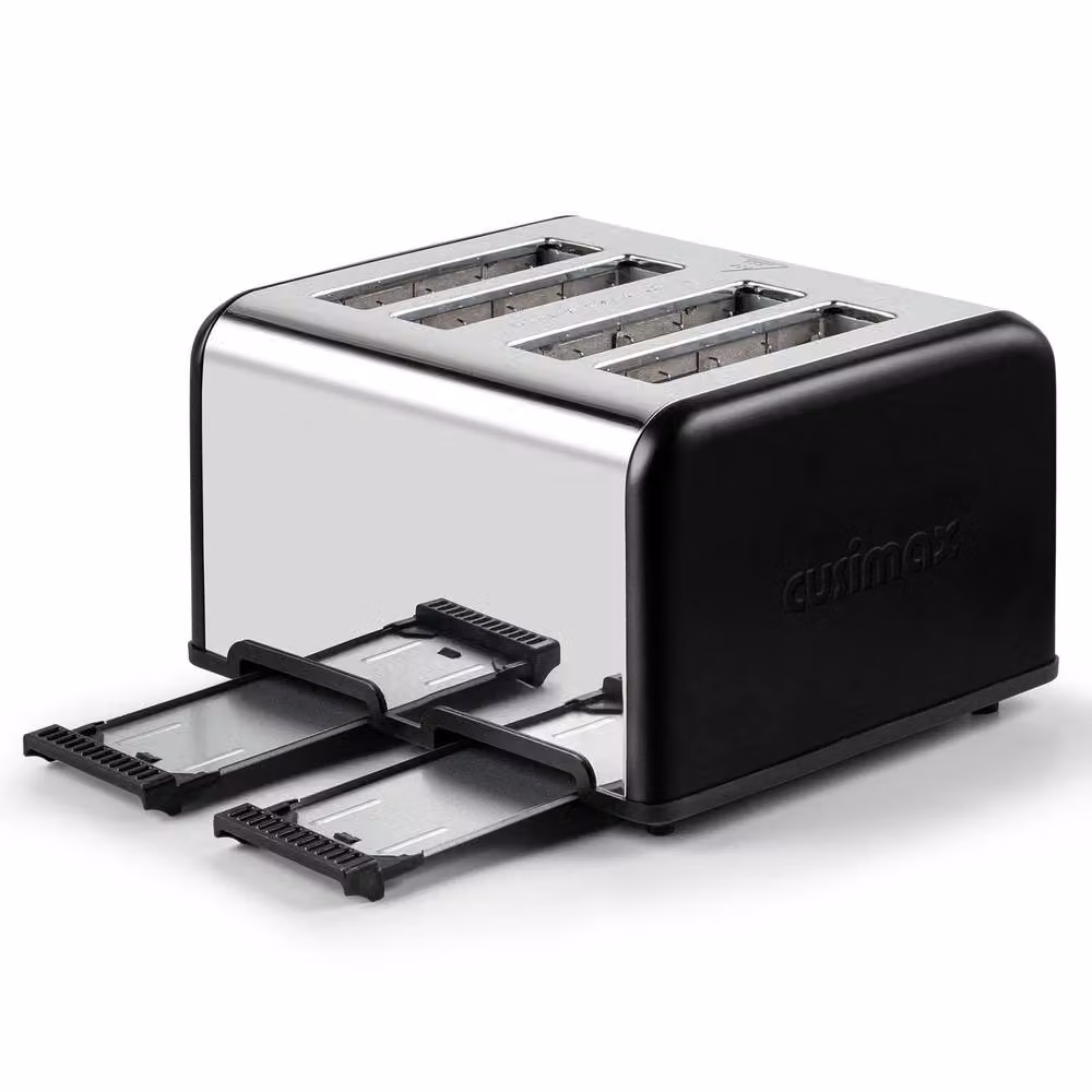 Cusimax 4 Slice Stainless Steel Toaster with Digital LED Display, 1650W, Black and Silver – 2