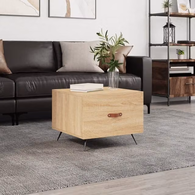 Berkfield Home Sonoma Oak Coffee Table in Brown, W/D/H: 50 x 50 x 40 cm – 1