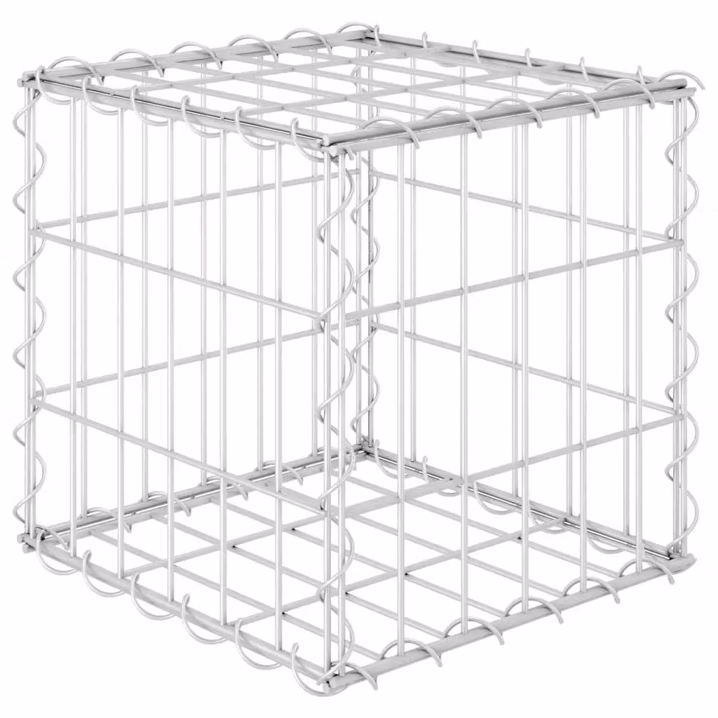 Berkfield Home Cube Gabion Raised Bed in Silver Steel Wire Mesh, W/D/H: 30 x 30 x 30 cm