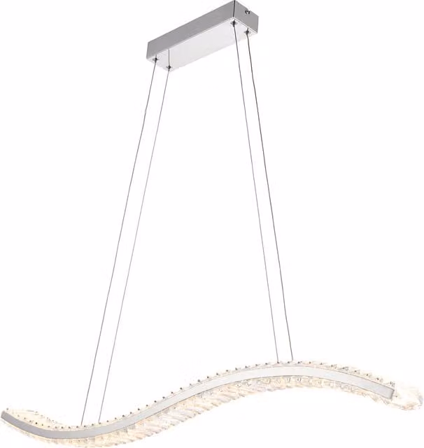 Perch & Parrow Lydia Linear Suspended Bar Pendant Light with Chrome and Transparent Crystal Glass