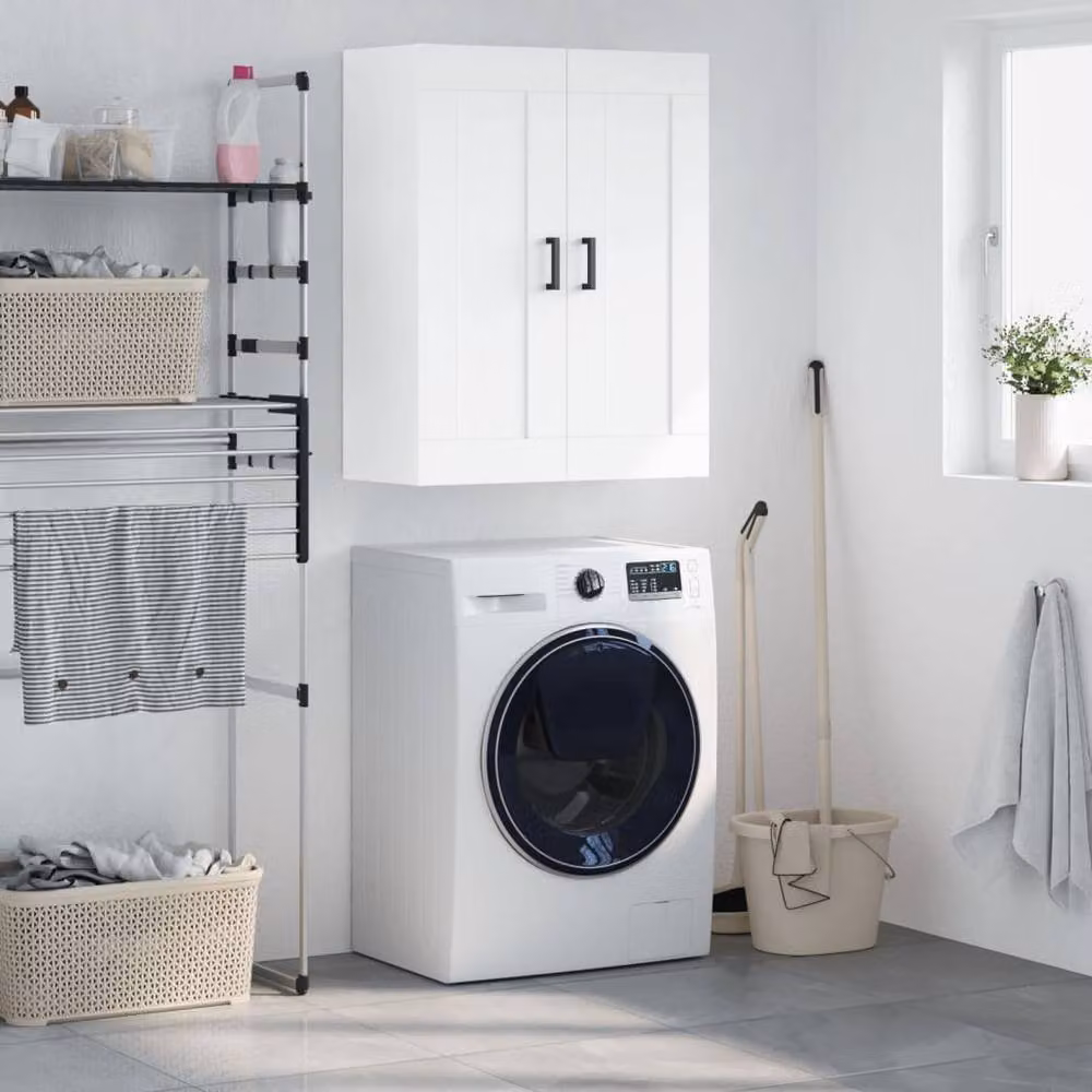 Berkfield Home Wall Mounted Cabinet in White, W/D/H: 69.5 x 34 x 90 cm – 2