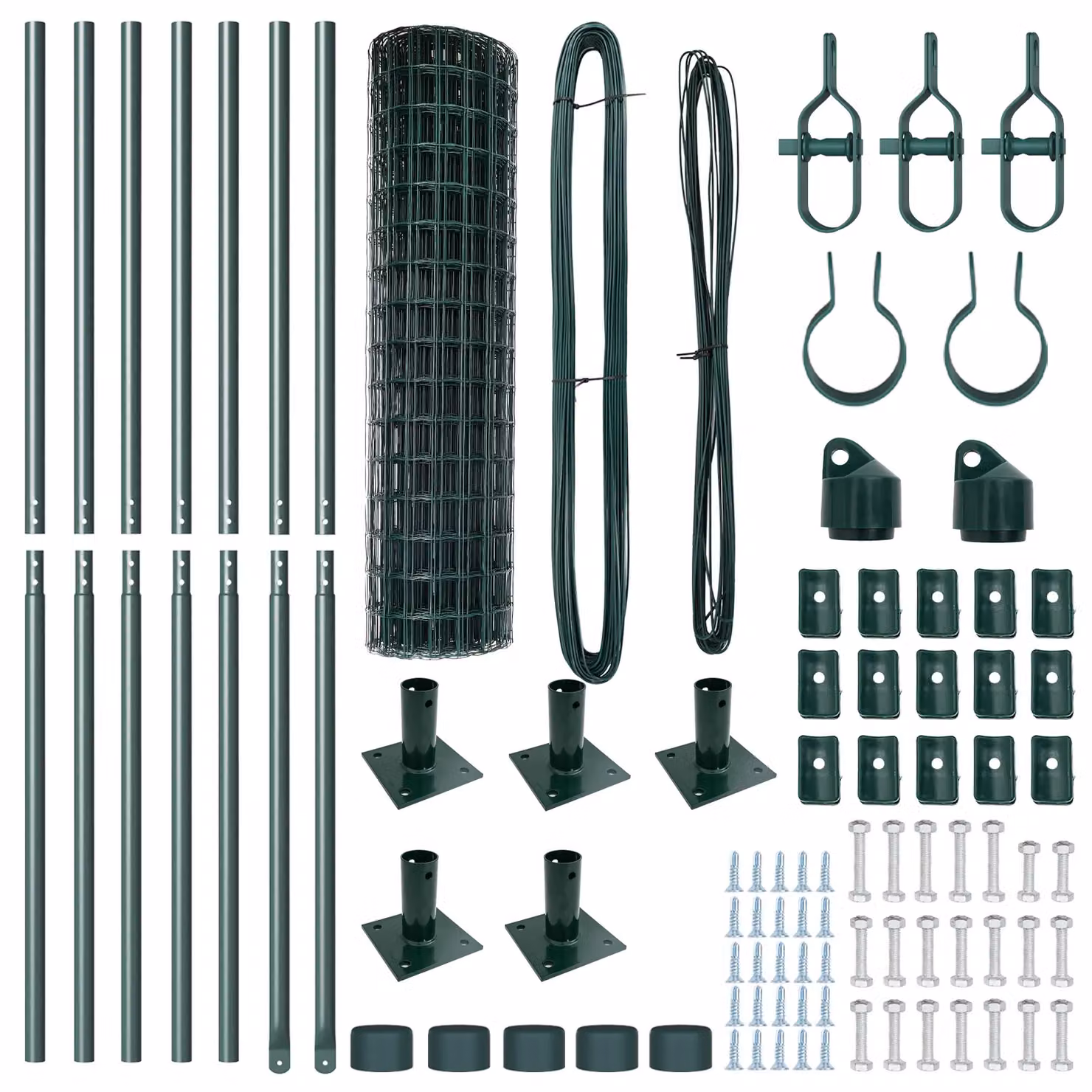 Berkfield Home Euro Fence with 7 Flanged Posts, Galvanised Steel, Silver, H: 120 cm, W: 10 m – 2