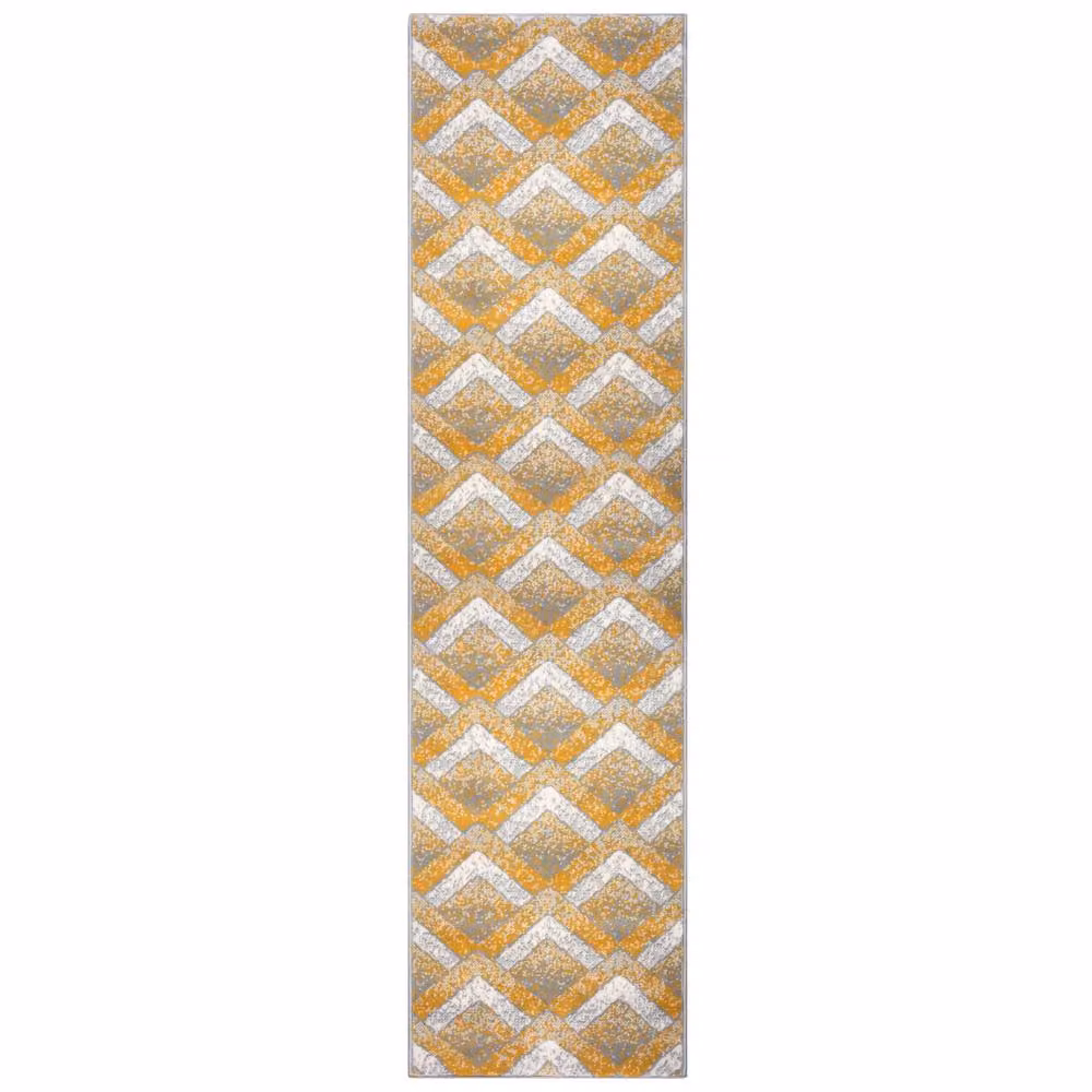 Bravich LTD Modern Zigzag Hallway Runner Rug in Yellow, W: 60 cm, L: 810 cm – 3