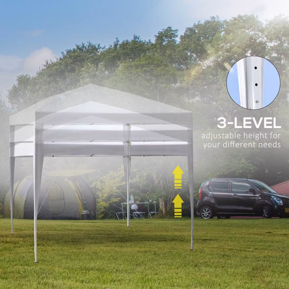 Matteo White Pop Up Gazebo with Hip Roof, W: 300 cm, D: 300 cm, H: 255 cm – 3