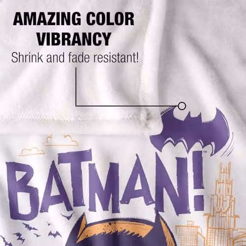 Warner Bros. Batman Chibi Skyline Super Soft Fleece Throw Blanket for Children, Multicolour, W/D/H: 91.44 x 147.32 x 147 cm – 2