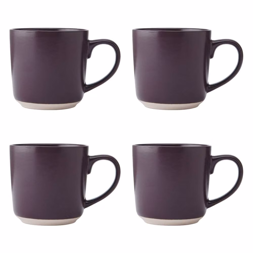 La Cafetiere Set of 4 Aubergine Purple Ceramic Coffee Mugs, 350 ml – 2