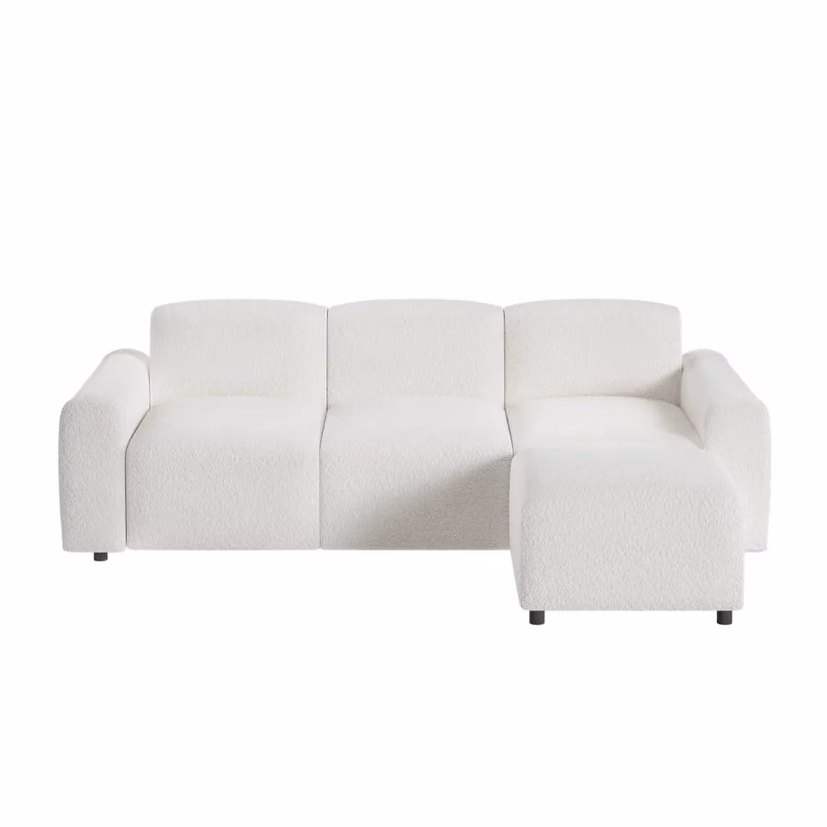 Flair Manon Reversible 3 Seater L-Shape Corner Sofa in Cream Boucle and Velvet – 4