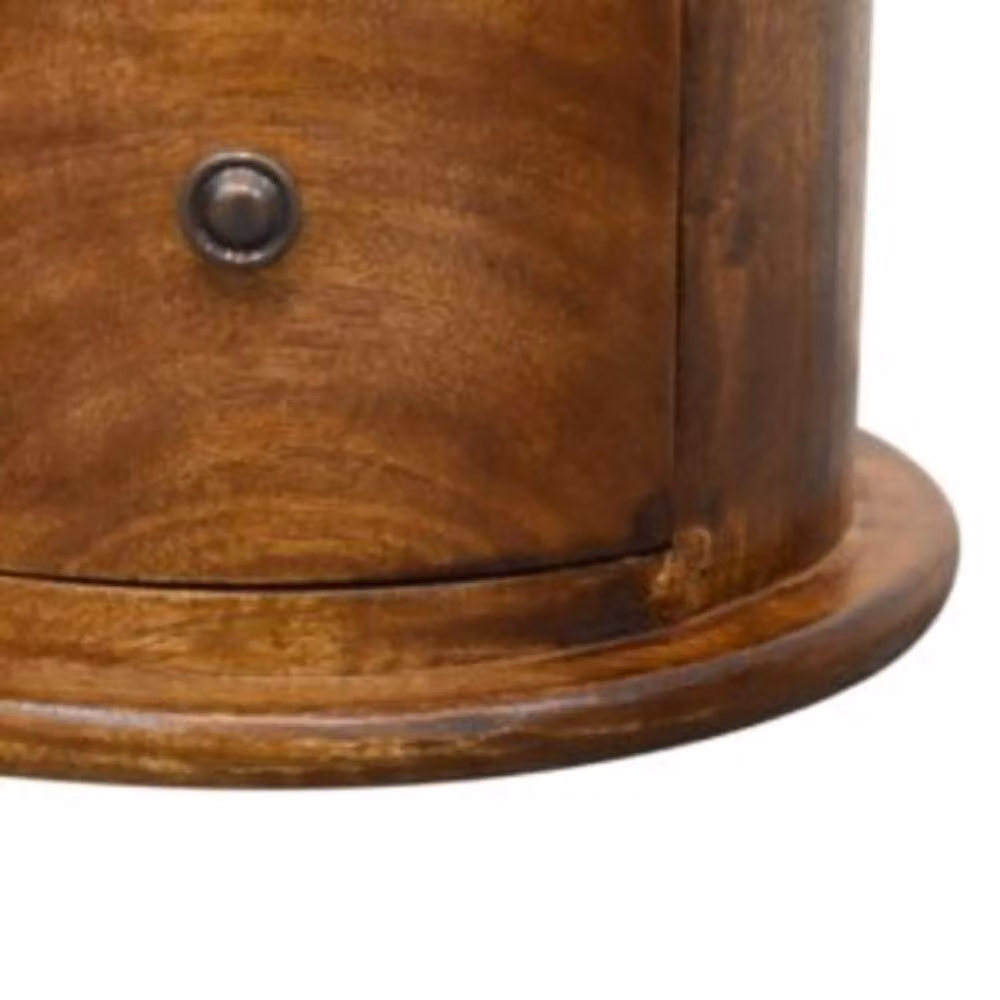 Wyld Haus Olbia Mini Drum Chest 2 Drawer Mango Wood in Brown W/D/H: 40 x 32 x 32 cm – 5